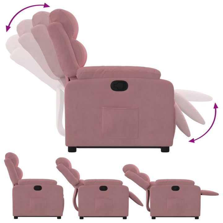 løftestol velour pink