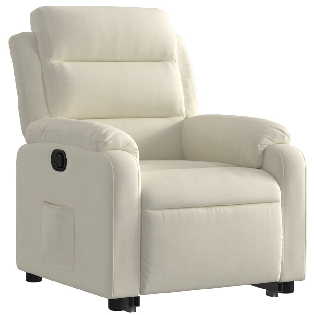 løftestol velour cremefarvet