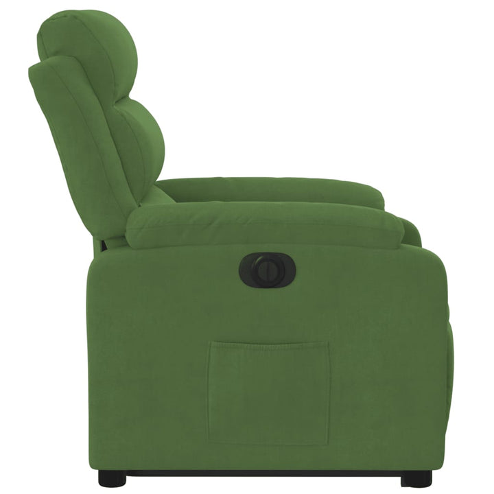 lænestol med løftefunktion velour lysegrøn