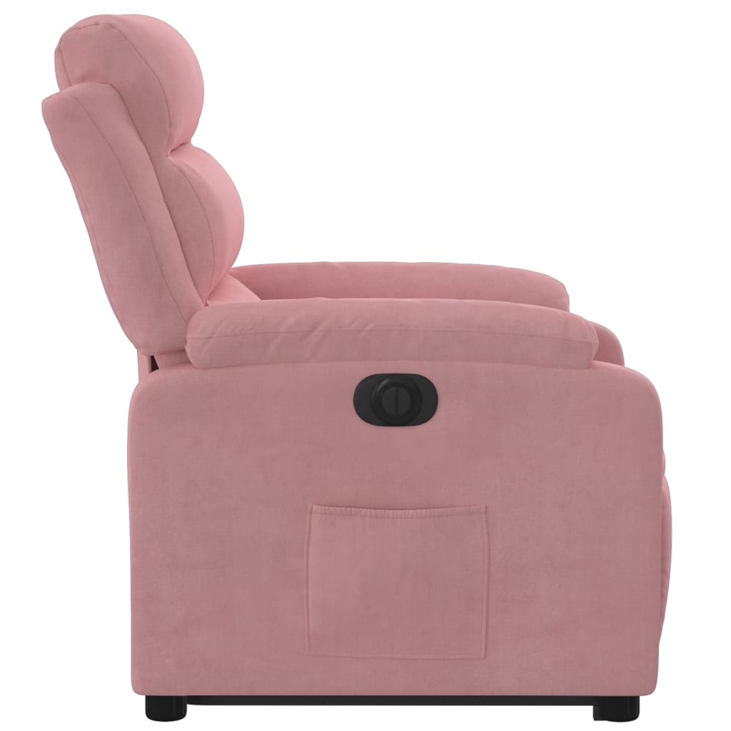 løftestol velour lyserød