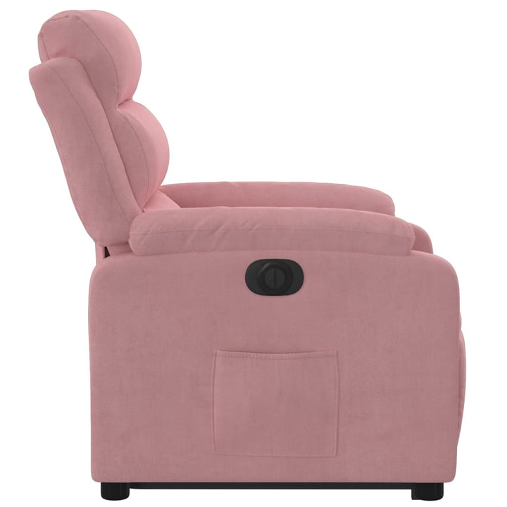 løftestol velour lyserød