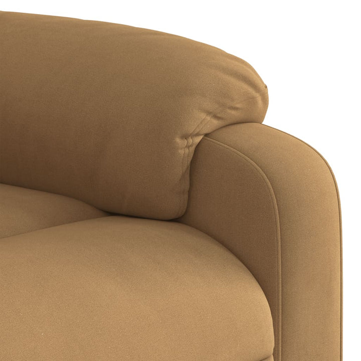 lænestol med løftefunktion velour brun