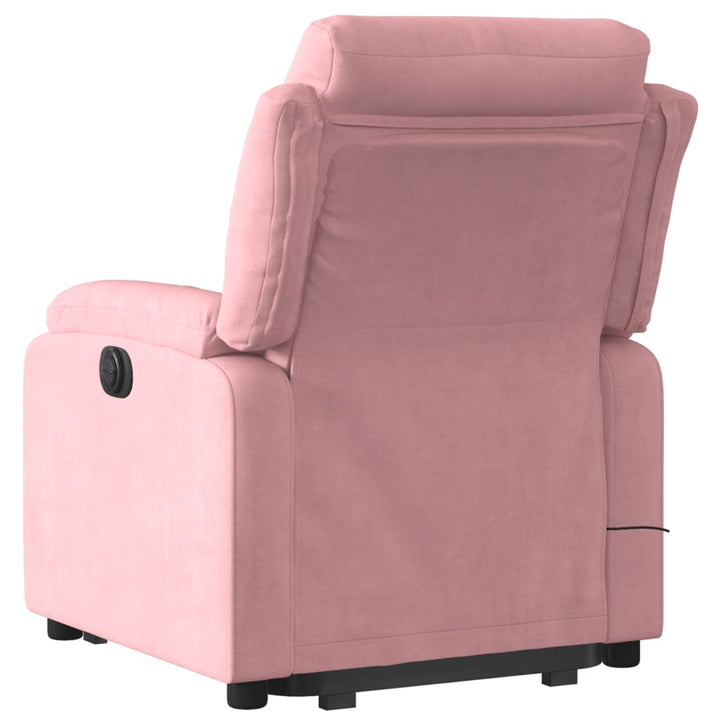 løftestol med massagefunktion velour lyserød