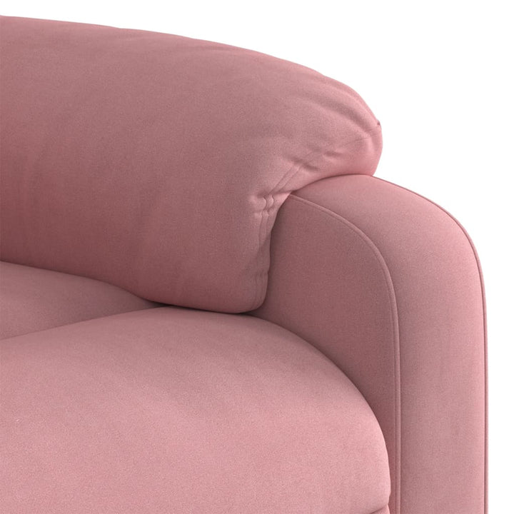 løftestol med massagefunktion velour lyserød