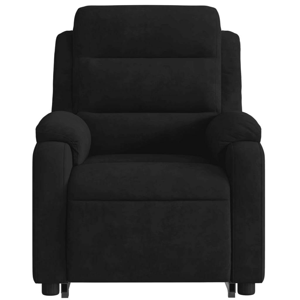 massagestol med løftefunktion velour sort