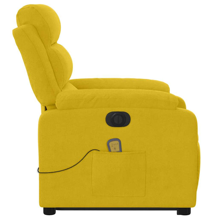 løftestol med massagefunktion velour gul