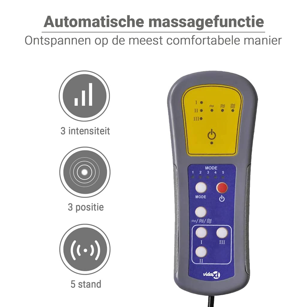 massagestol med løftefunktion velour cremefarvet