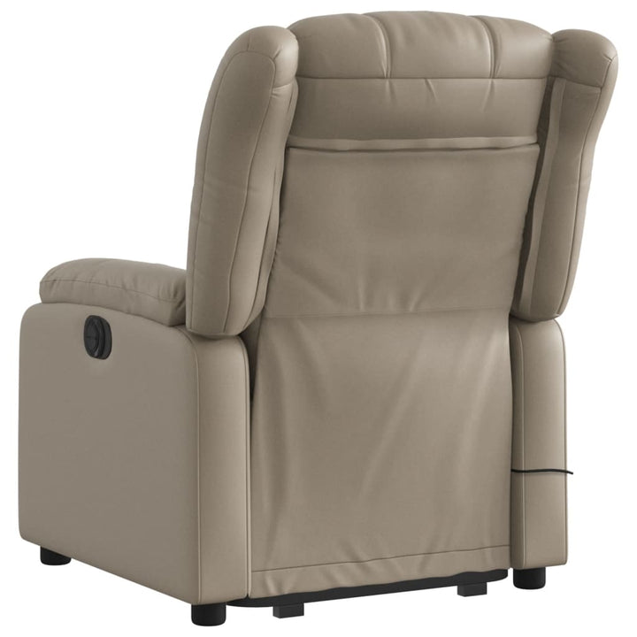 løftestol med massagefunktion kunstlæder cappuccino