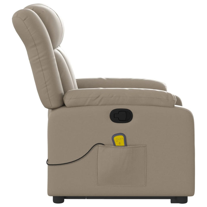 løftestol med massagefunktion kunstlæder cappuccino