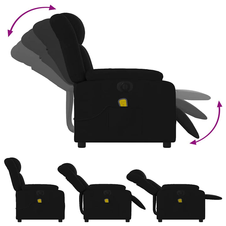 eldrevet massagestol stof sort