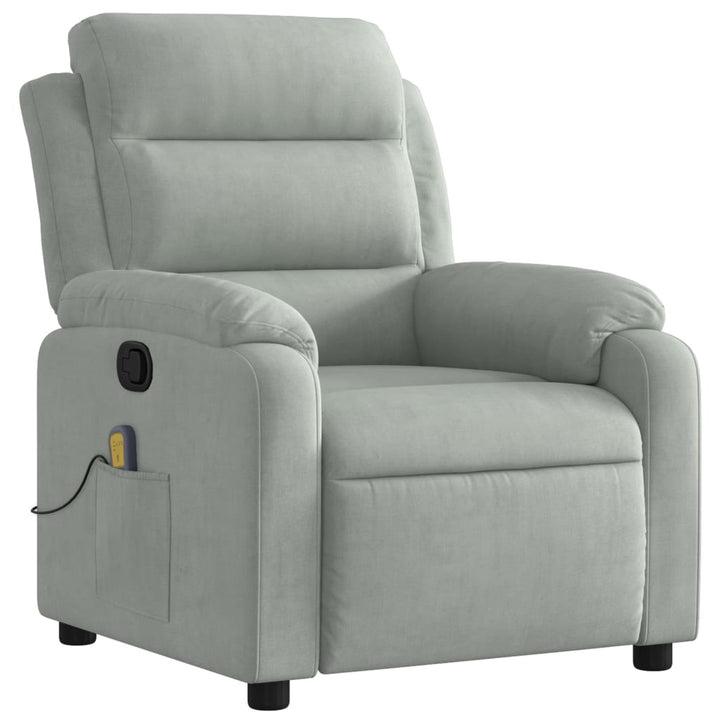 Massagestol Lysegrå Velour