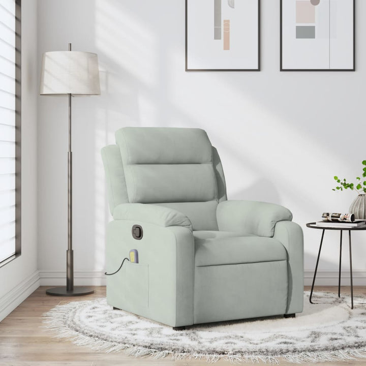 Massagestol Lysegrå Velour