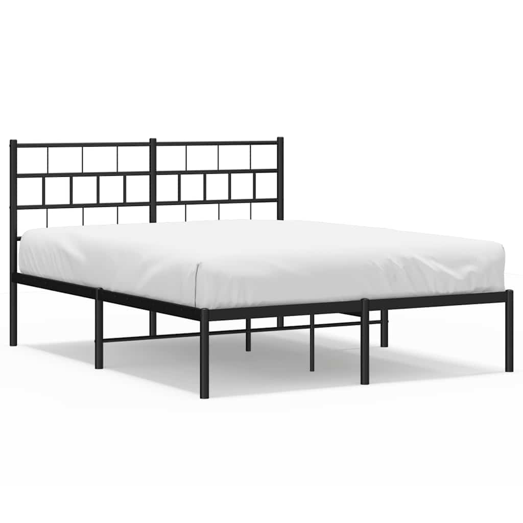 sengeramme med sengegavl 150x200 cm metal sort