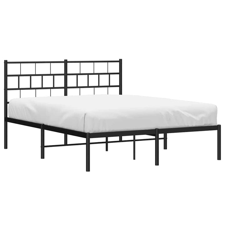 sengeramme med sengegavl 150x200 cm metal sort