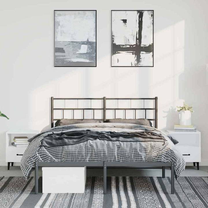 sengeramme med sengegavl 150x200 cm metal sort