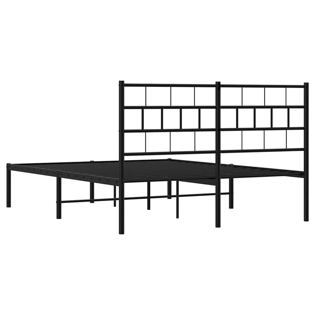 sengeramme med sengegavl 150x200 cm metal sort