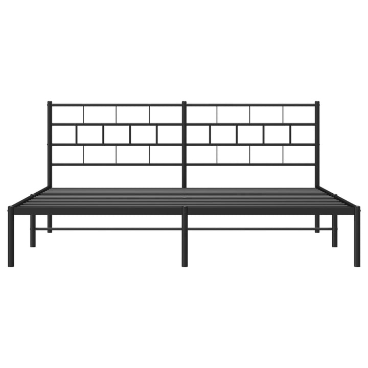 sengeramme med sengegavl 180x200 cm metal sort