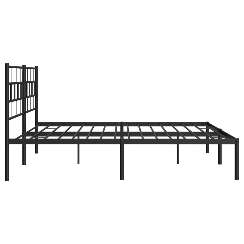 sengeramme med sengegavl 180x200 cm metal sort