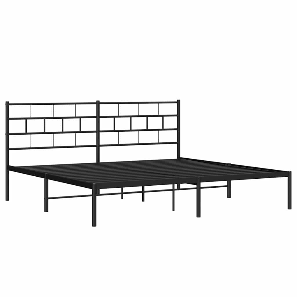sengeramme med sengegavl 193x203 cm metal sort
