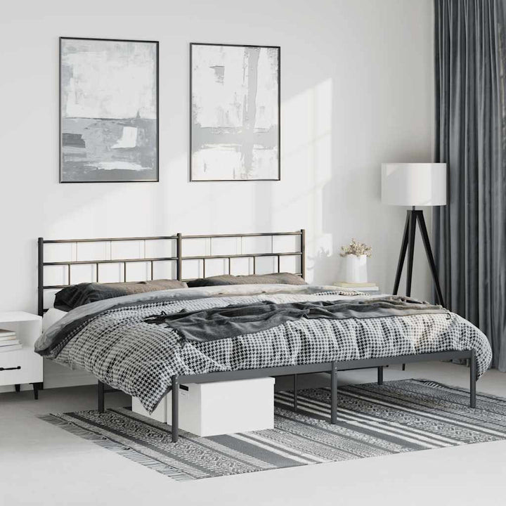 sengeramme med sengegavl 193x203 cm metal sort