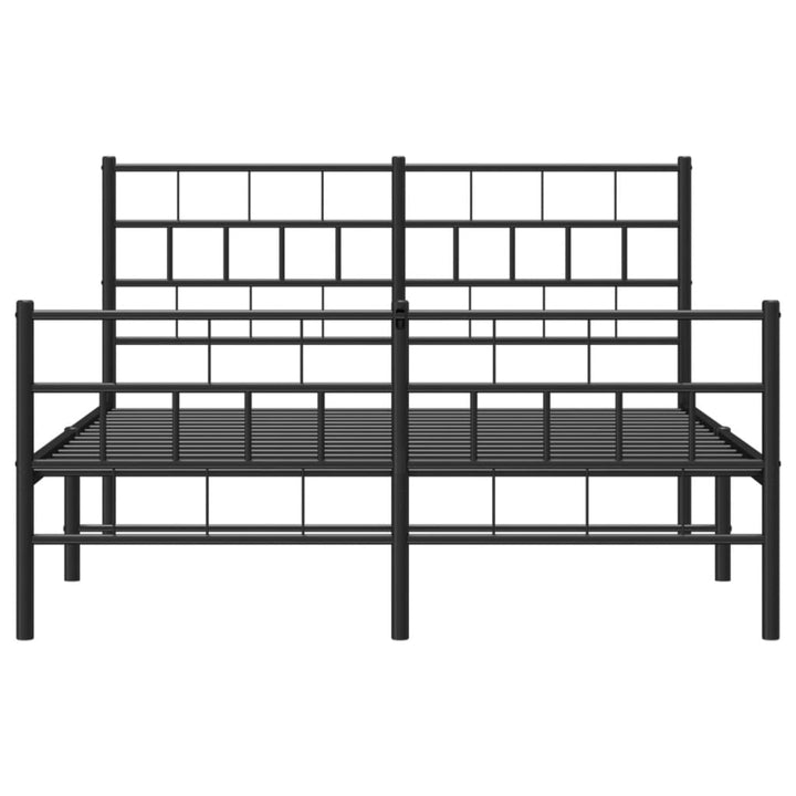 sengeramme med sengegavl og fodgærde 120x200 cm metal sort