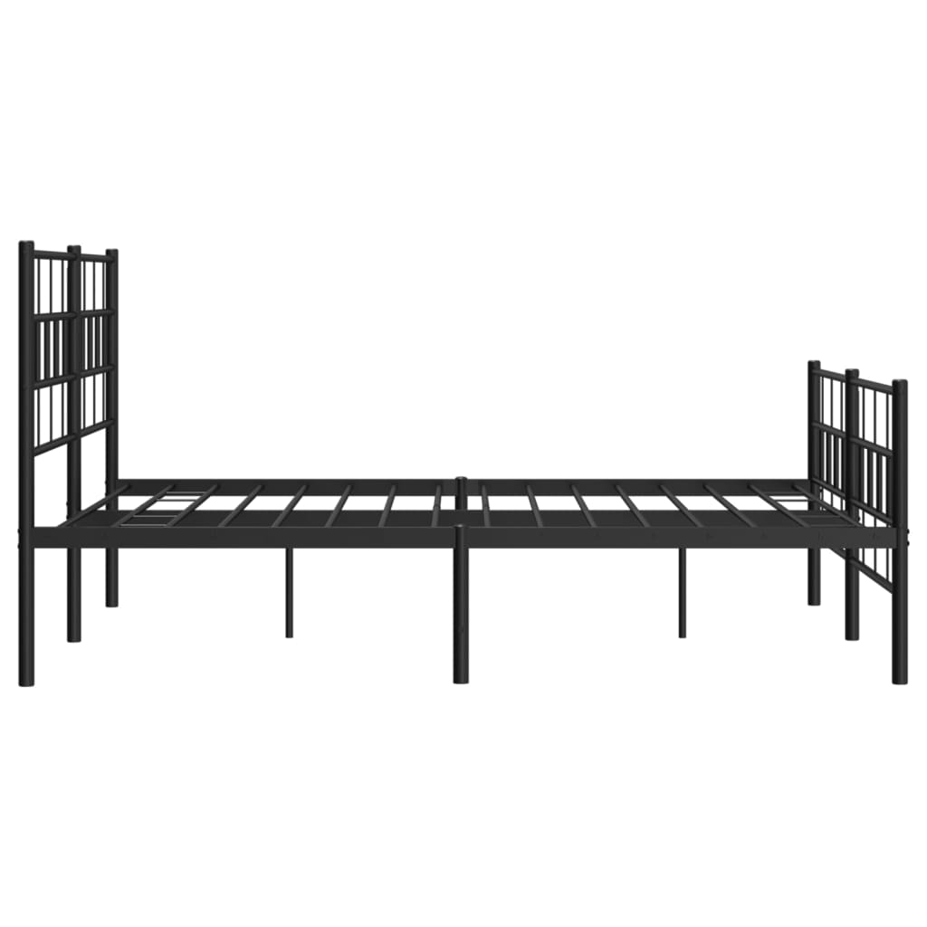 sengeramme med sengegavl og fodgærde 120x200 cm metal sort