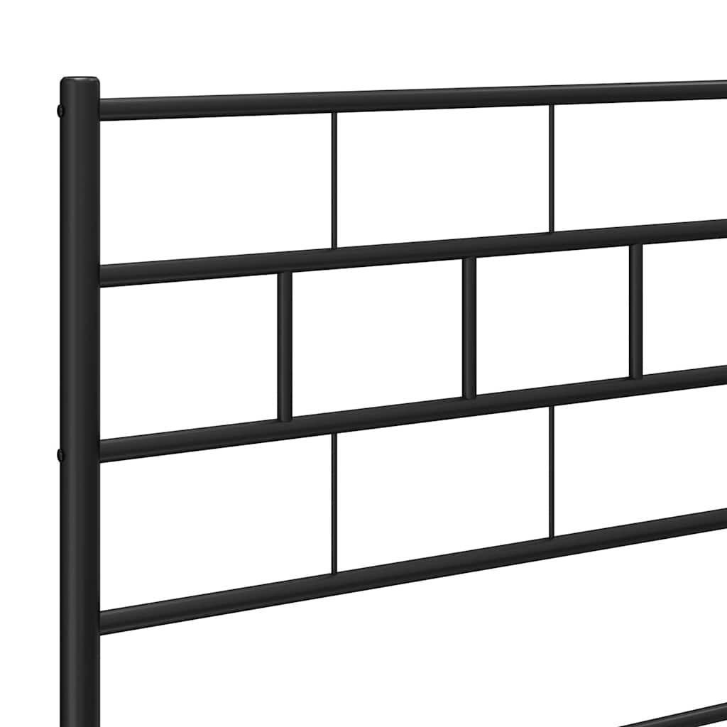 sengeramme med sengegavl og fodgærde 135x190 cm metal sort