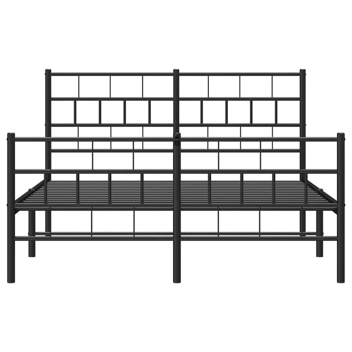 sengeramme med sengegavl og fodgærde 150x200 cm metal sort