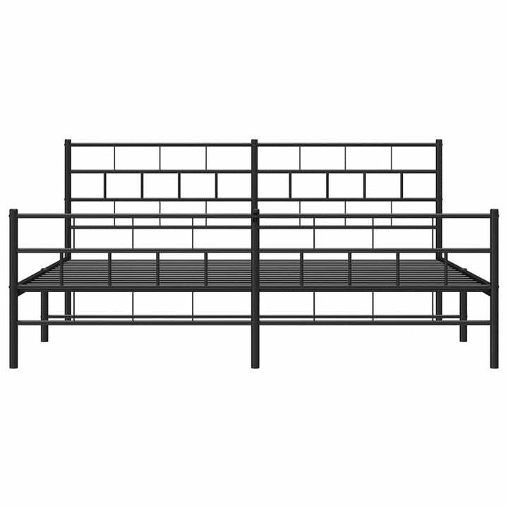 sengeramme med sengegavl og fodgærde 183x213 cm metal sort