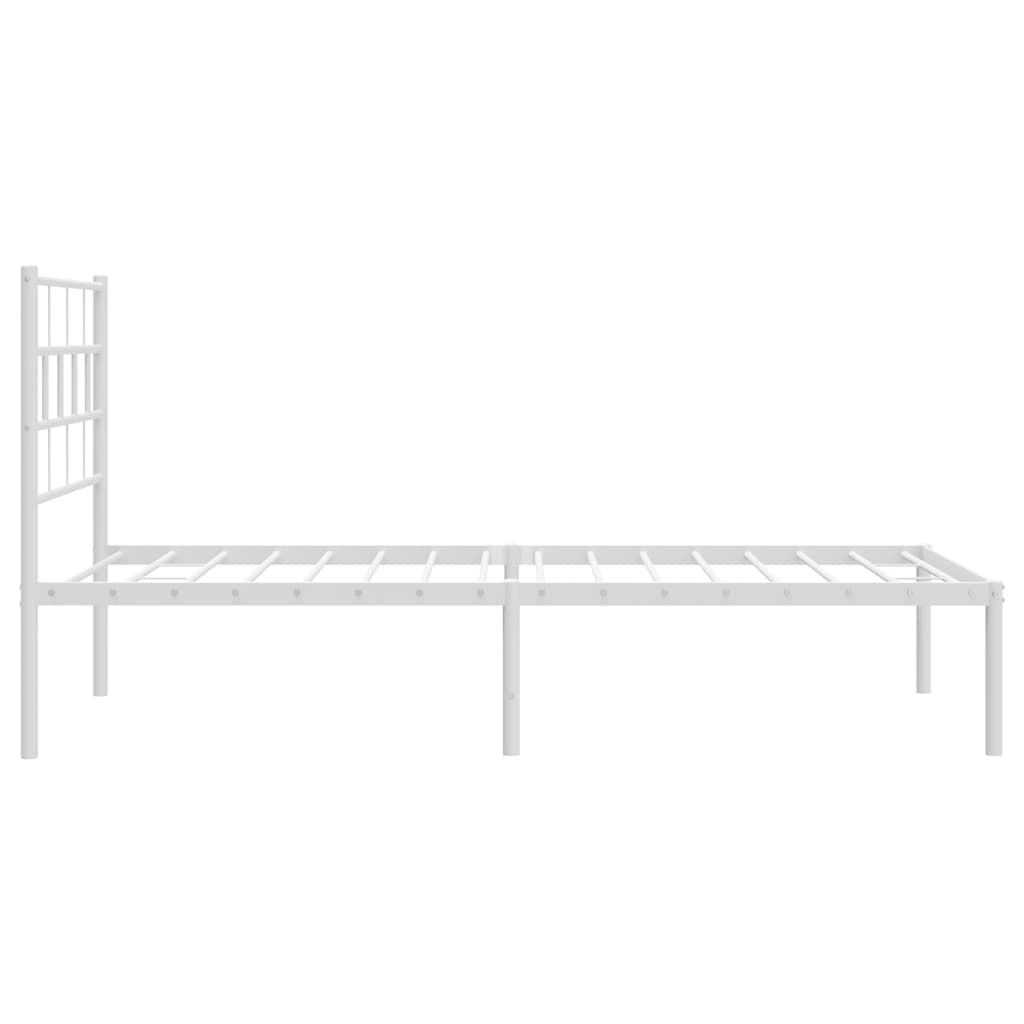 sengeramme uden madras med hovedgærde 75x190 cm hvid