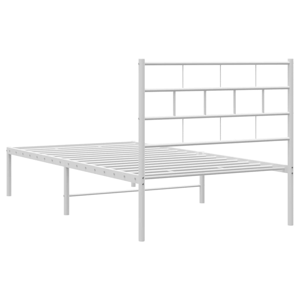 sengeramme uden madras med hovedgærde 75x190 cm hvid