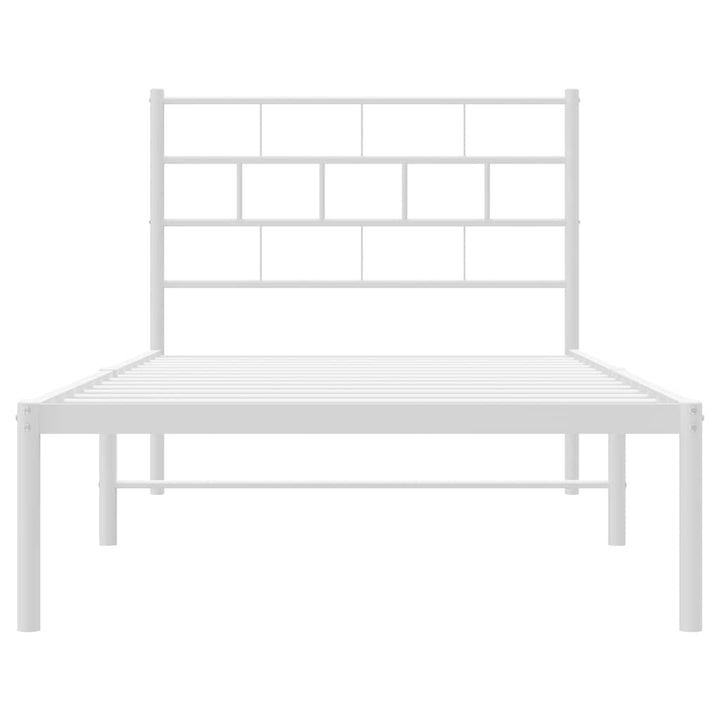 sengeramme med sengegavl 100x190 cm metal hvid