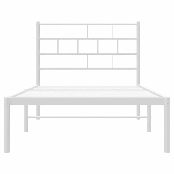 sengeramme med sengegavl 100x200 cm metal hvid