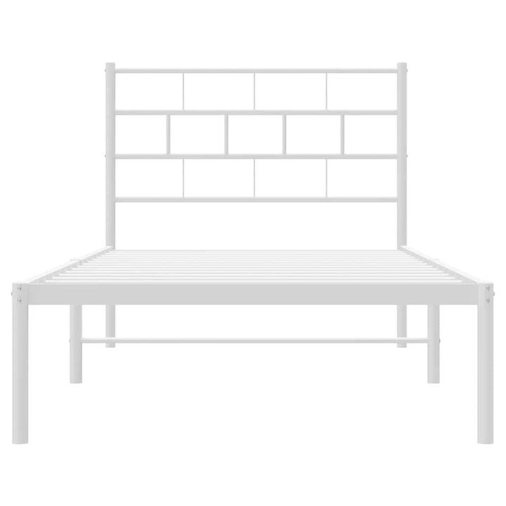 sengeramme med sengegavl 107x203 cm metal hvid