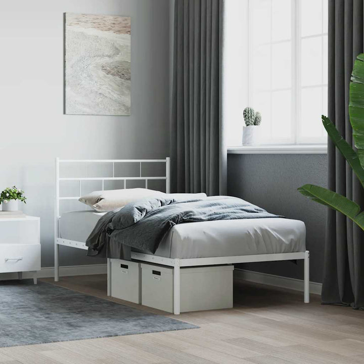 sengeramme med sengegavl 107x203 cm metal hvid