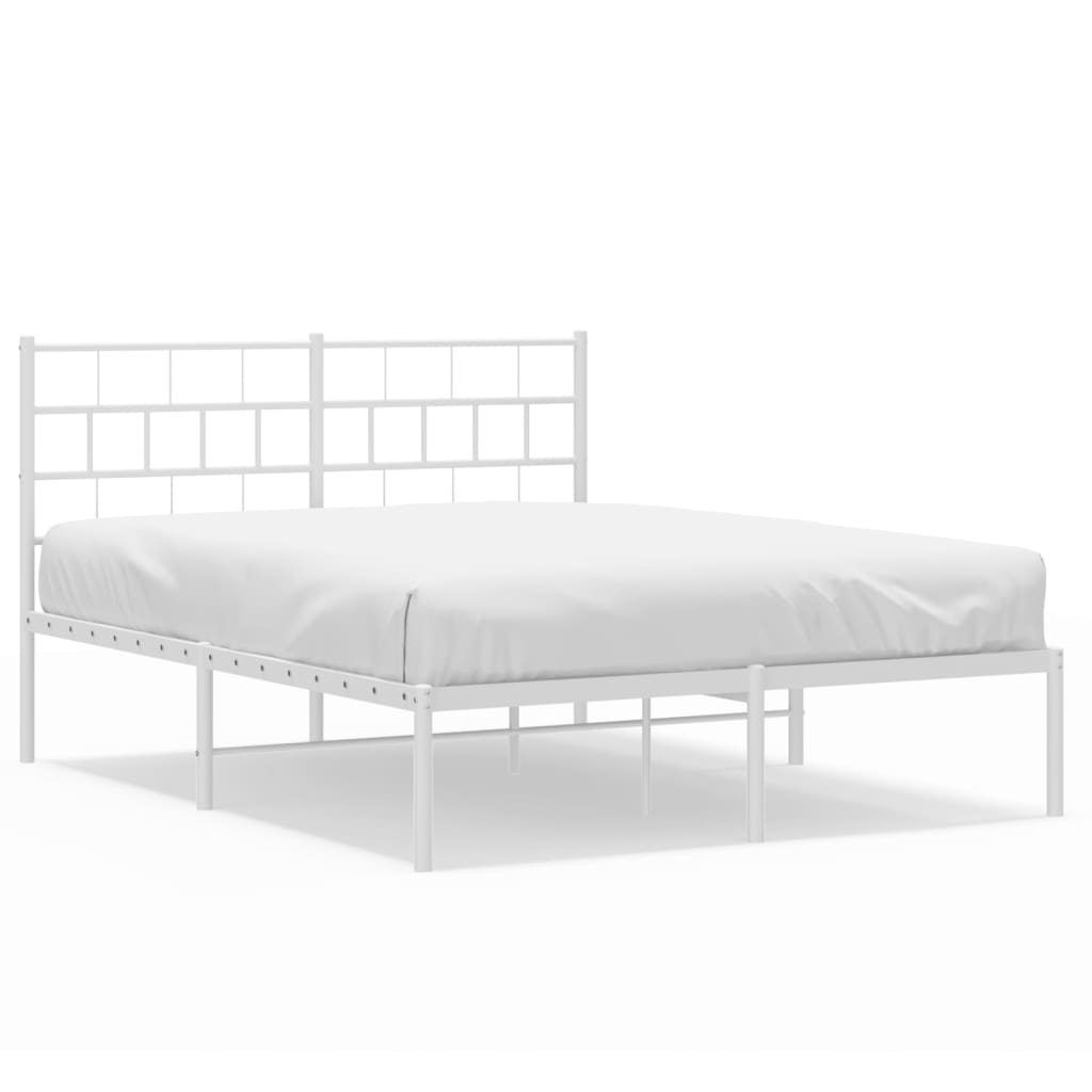 sengeramme med sengegavl 140x200 cm metal hvid