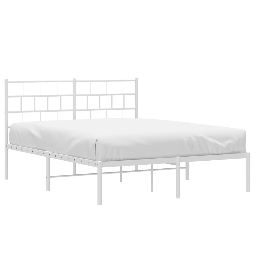 sengeramme med sengegavl 140x200 cm metal hvid
