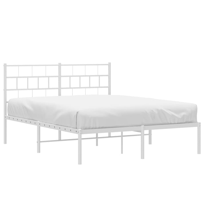 sengeramme med sengegavl 140x200 cm metal hvid
