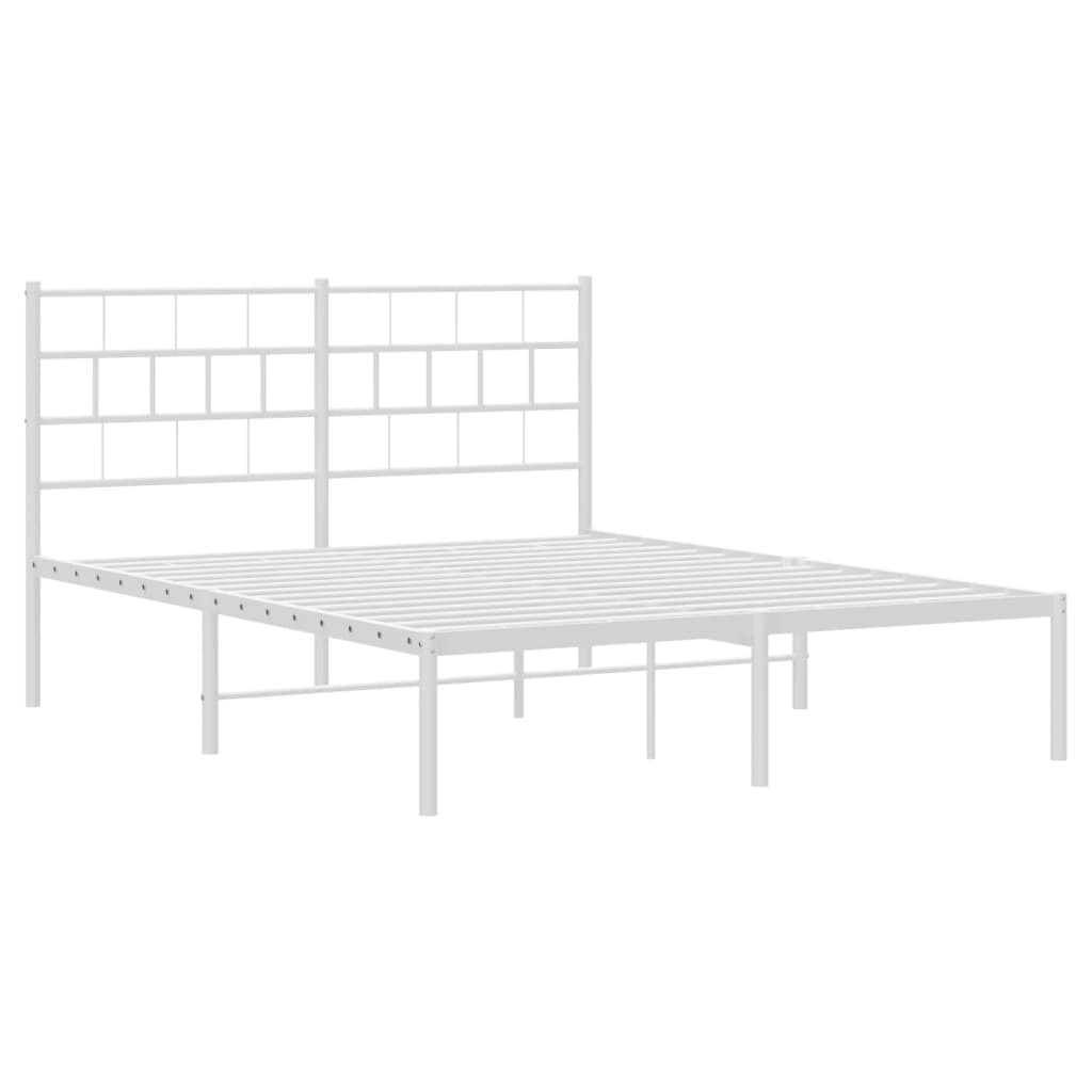 sengeramme med sengegavl 140x200 cm metal hvid