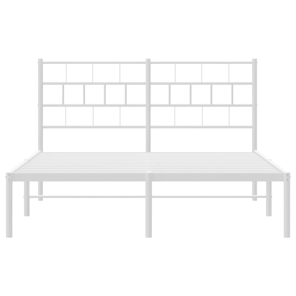 sengeramme med sengegavl 140x200 cm metal hvid