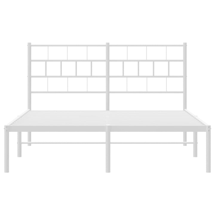 sengeramme med sengegavl 140x200 cm metal hvid