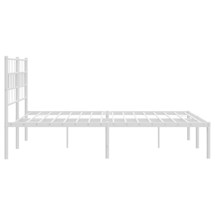 sengeramme med sengegavl 140x200 cm metal hvid