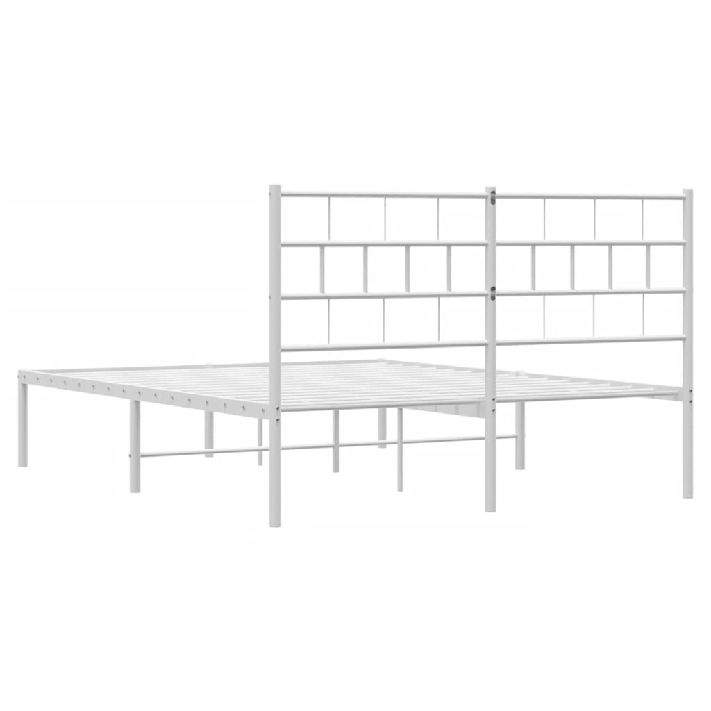 sengeramme med sengegavl 140x200 cm metal hvid