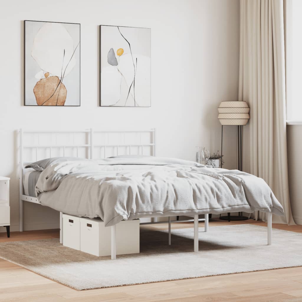 sengeramme med sengegavl 140x200 cm metal hvid