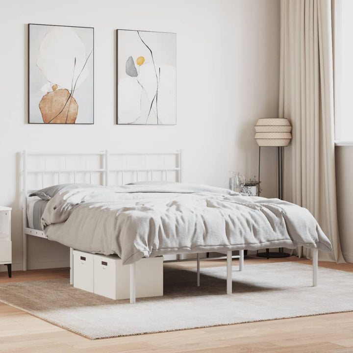 sengeramme med sengegavl 140x200 cm metal hvid