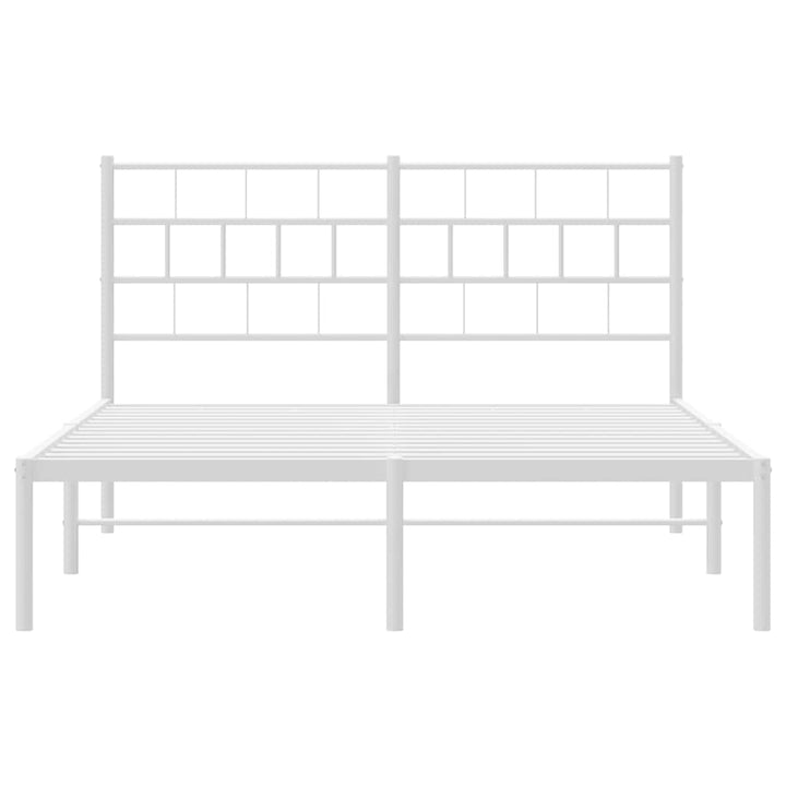 sengeramme med sengegavl 150x200 cm metal hvid