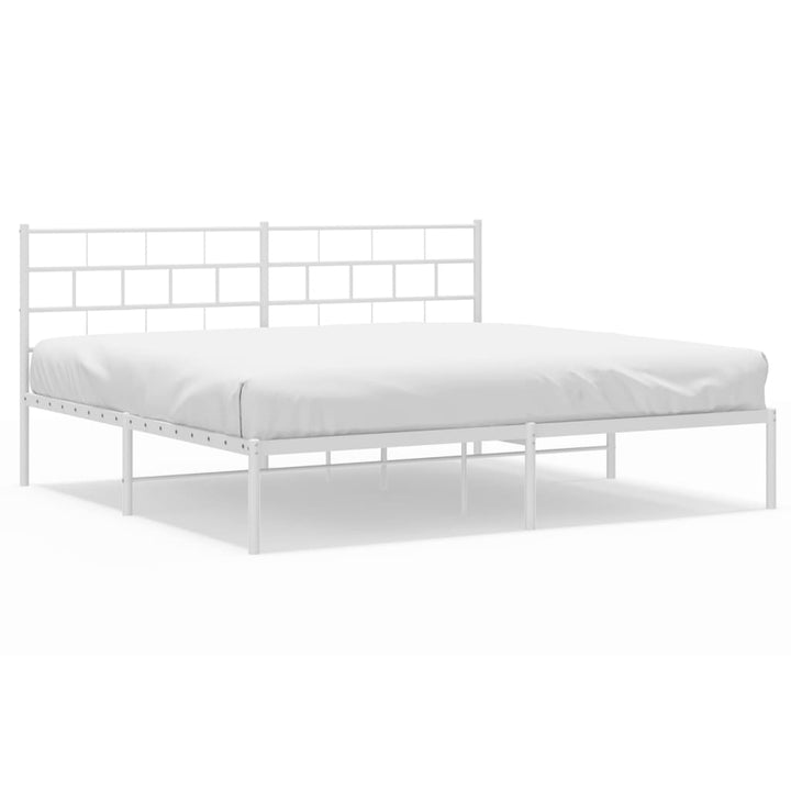 sengeramme med sengegavl 180x200 cm metal hvid