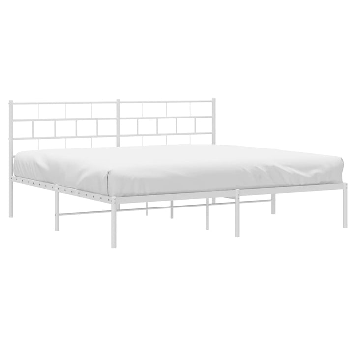 sengeramme med sengegavl 180x200 cm metal hvid