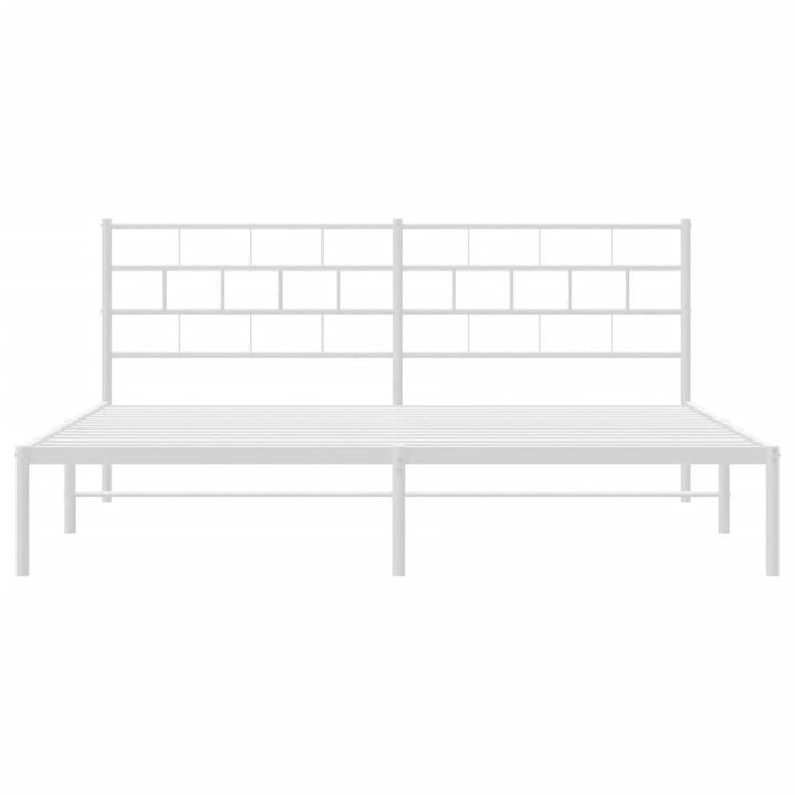 sengeramme med sengegavl 180x200 cm metal hvid