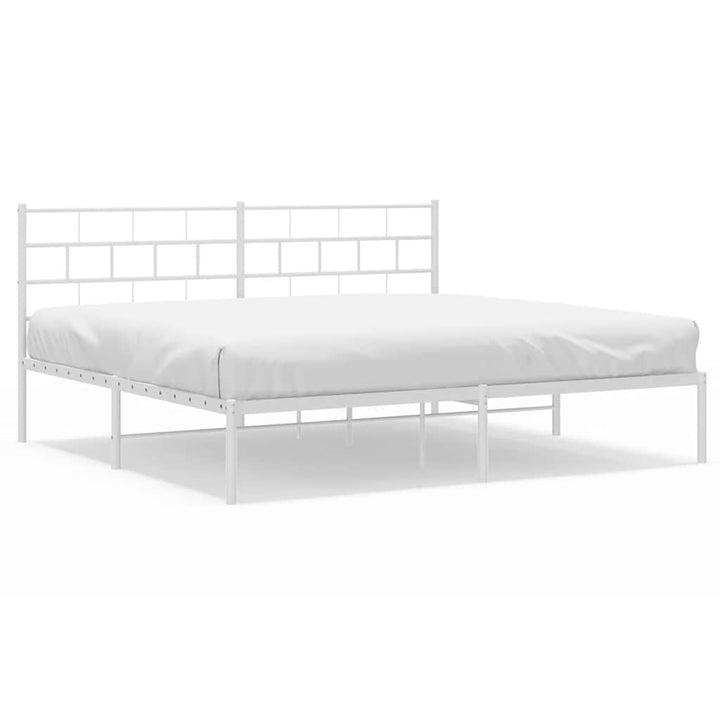 sengeramme med sengegavl 193x203 cm metal hvid